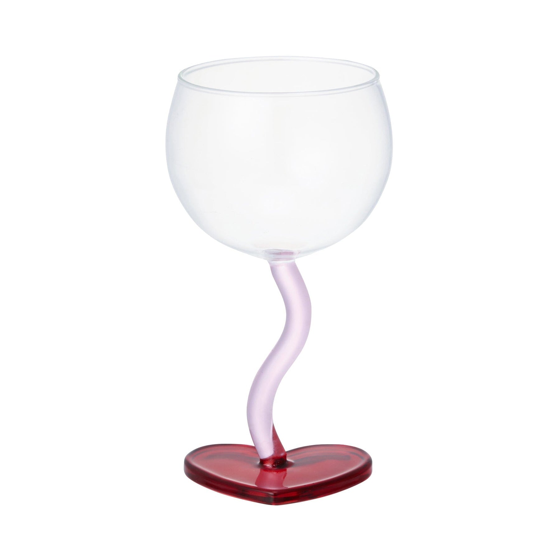 Heart Wine Glass Red